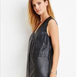 Forever 21 black leather dress